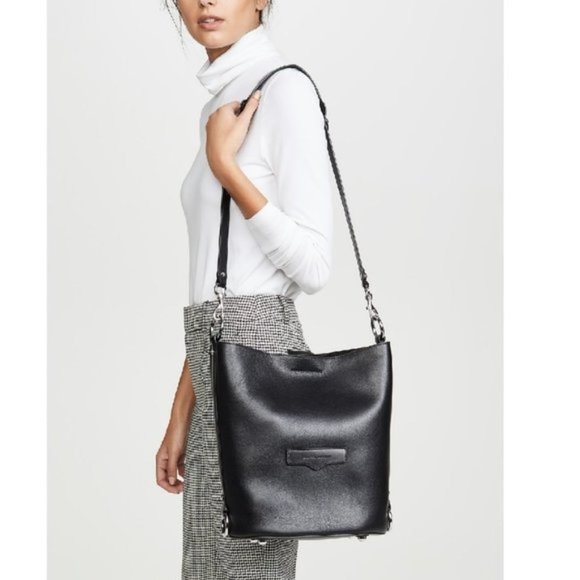 REBECCA MINKOFF Utility Convertible Leather Bucket - Picture 2 of 10